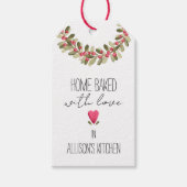 Étiquettes-cadeau La verdure des fêtes à l'aquarelle 💖🎄 Cuite avec (Devant)