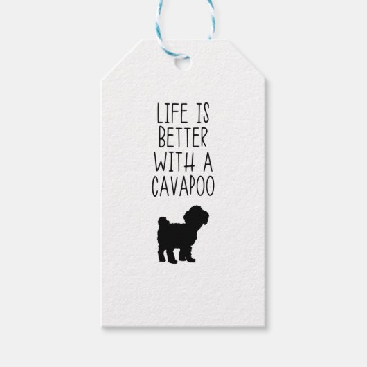 Étiquettes-cadeau La vie est meilleure avec un Cavapoo (Devant)