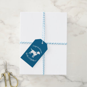 Étiquettes-cadeau Labrador Chien Baby shower Blue Boy Lab