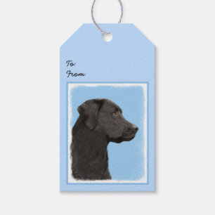 Étiquettes-cadeau Labrador Retriever Black Peinture Original Chien A