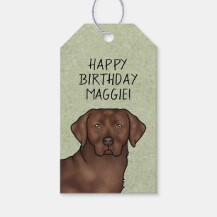 Étiquettes-cadeau Labrador Retriever Chocolat Lab Joyeux Anniversair