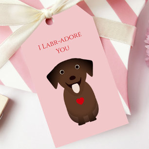 Étiquettes-cadeau Labrador Retriever Dog Valentine, Saint-Valentin