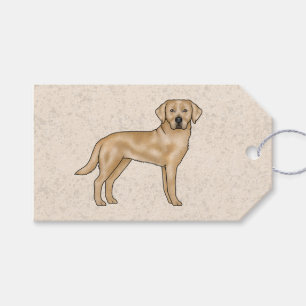 Étiquettes-cadeau Labrador Retriever jaune dessin animé Lab Dog Beig