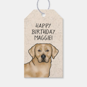 Étiquettes-cadeau Labrador Retriever jaune Lab Chien Joyeux Annivers