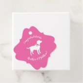 Étiquettes Cadeau Labrador Theme Chien Baby shower Pink Lab (En situation)