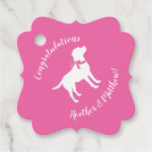 Étiquettes Cadeau Labrador Theme Chien Baby shower Pink Lab (Devant)