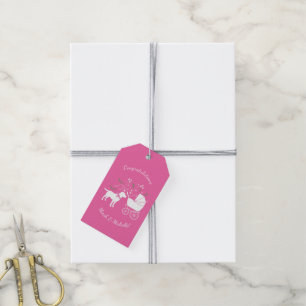 Étiquettes-cadeau Labrador Theme Chien Baby shower Pink Lab