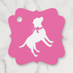 Étiquettes Cadeau Labrador Theme Chien Baby shower Pink Lab