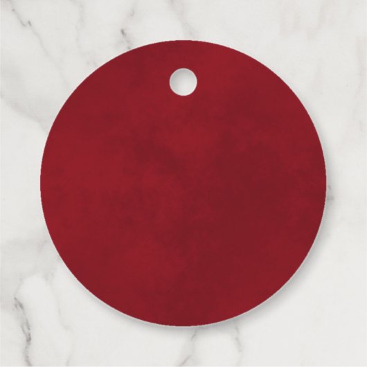 Étiquettes Cadeau Lacy Gold Bordure Élégante Crimson Mariage rouge (Dos)