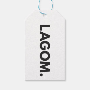 Étiquettes-cadeau LAGOM. Noir et blanc