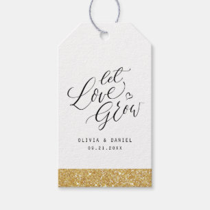 Étiquettes-cadeau "Laisser grandir l'amour" moderne calligraphie mar