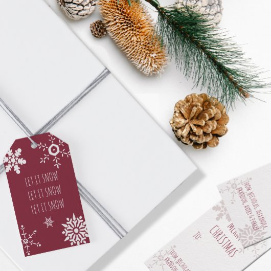 Étiquettes-cadeau Laisser Il Snowflake De Neige Personnalisé De
