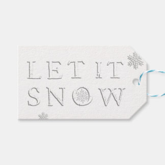 Étiquettes-cadeau Laisser la neige flocons de neige Embossée étiquet