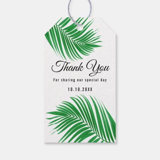 Étiquettes-cadeau Laisser l'amour croître Tropical Foliage Mariage M (Dos)