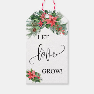 Étiquettes-cadeau Laisser l'amour grandir la douche nuptiale de Noël