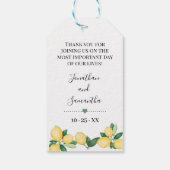 Étiquettes-cadeau Laisser l'amour grandir Plante cadeau Citrons douc (Dos)