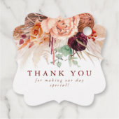 Étiquettes Cadeau Laisser l'amour grandir Terracotta Floral Pampas G (Dos)