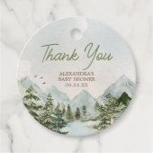 Étiquettes Cadeau Laisser l'aventure commencer Baby shower Woodland (Devant)