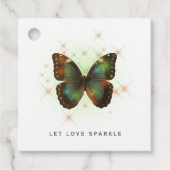 Étiquettes Cadeau Laisser Love Sparkle Butterfly et Mariage de dente (Devant)