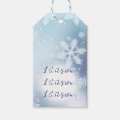 Étiquettes-cadeau Laisser Neige Bleu Fête de Flocon de neige (Devant)