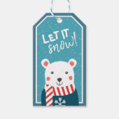 Étiquettes-cadeau Laisser neiger l'ours polaire mignon Noël (Devant)