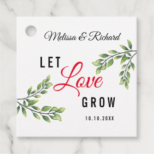 Étiquettes Cadeau Laissez l'amour grandir Merci Mariage