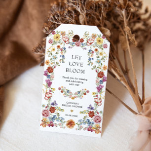 Étiquettes-cadeau Laissez Love Bloom Boho Garden Fête des mariées Fl