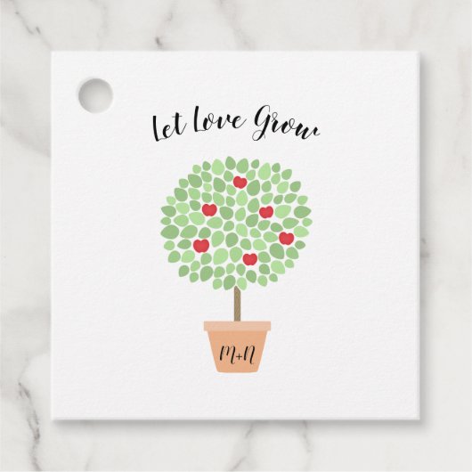 Étiquettes Cadeau Laissez Love Grow Apple Tree vous remercier (Devant)