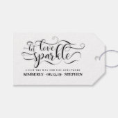 Étiquettes-cadeau Laissez Love Sparkle Elegant Script Mariage (Devant (Horizontal))