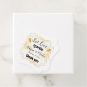 Étiquettes Cadeau Laissez Love Sparkle Gold Hearts Citer Mariage pho (En situation)
