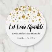Étiquettes Cadeau Laissez Love Sparkle Mariage Confetti Or Moderne (Devant)