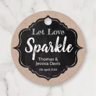 Étiquettes Cadeau Laissez Love Sparkle Rustic Kraft Chalkboard Maria