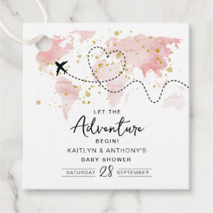 Étiquettes Cadeau "Laissons Commencer L'Aventure !" Baby shower Cart