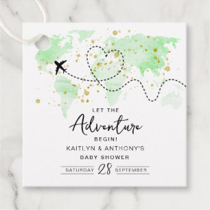 Étiquettes Cadeau "Laissons Commencer L'Aventure !" Baby shower Cart
