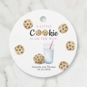 Étiquettes Cadeau Lait et biscuits Baby shower fille