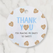 Étiquettes Cadeau Lait et biscuits Bleu 1er anniversaire (Dos)