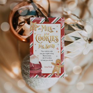 Étiquettes-cadeau Lait Et Cookie Pour Père Noël Christmas Eve Box