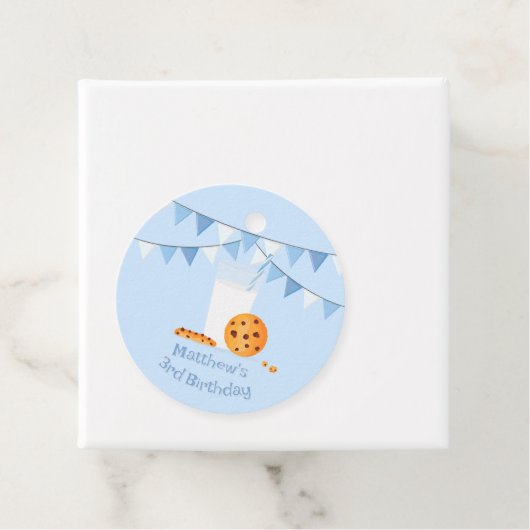 Étiquettes Cadeau Lait et cookies (En situation)