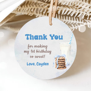 Étiquettes Cadeau Lait Et Cookies Fête De Premier Anniversaire