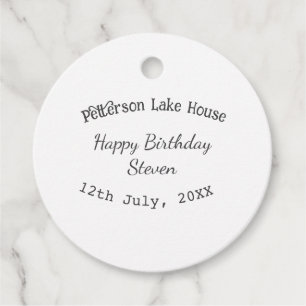 Étiquettes Cadeau Lake house plage heureux anniversaire ajouter nom