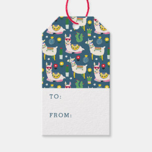 Étiquettes-cadeau Lamas dans le motif de lunettes de soleil