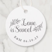 Étiquettes Cadeau L'amour botanique est doux Mariage rond (Devant)