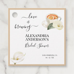 Étiquettes Cadeau L'amour brasse Fête des mariées Verdure Calla Lily