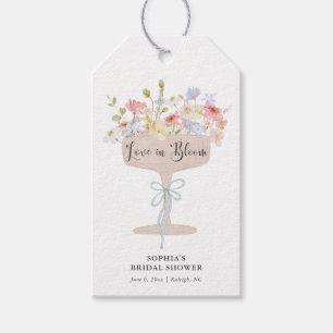 Étiquettes-cadeau L'amour dans la Fête des mariées en fleurs Merci