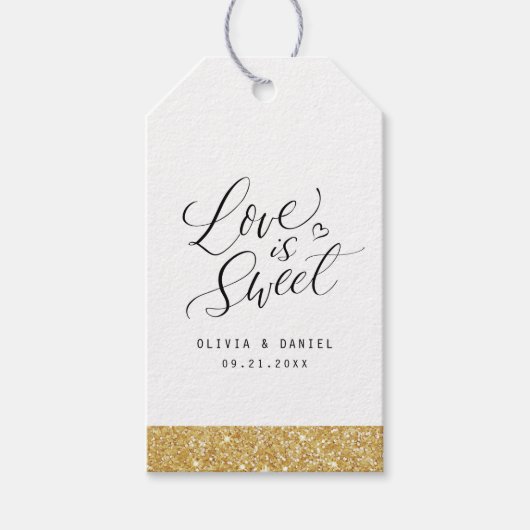 Étiquettes-cadeau "l'amour est doux" calligraphie moderne préférence (Devant)