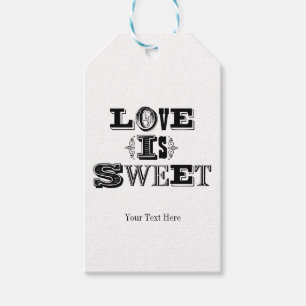 Étiquettes-cadeau L'AMOUR EST DOUX Faveur de mariage vintage noir et
