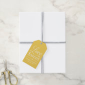 Étiquettes-cadeau L'amour est doux Jaune Mariage de script (Avec de la ficelle)