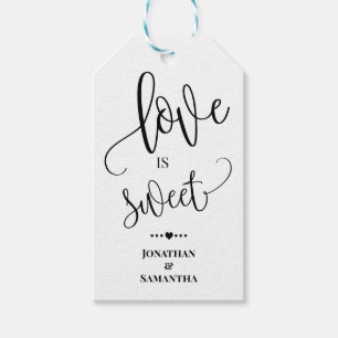 Étiquettes-cadeau L'amour est doux minimaliste mariage bonbon faveur