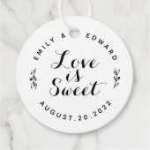 Étiquettes Cadeau L'amour est doux Moderne Rustique Mariage rond (Devant)