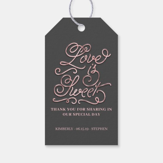 Étiquettes-cadeau L'amour est le Merci Mariage doux (Dos)